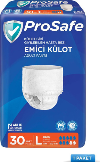 Prosafe Külotlu Yetişkin Hasta Bezi Emici Külot Büyük (L) 30'Lu