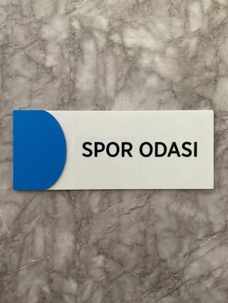 Ortaokula Uygun Renk Spor Odası Uyarı Levhası