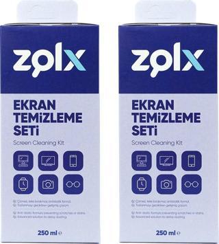 Zolx Ekran Temizleme Seti 250 ml - 2 Adet (Mikrofiber Bez)