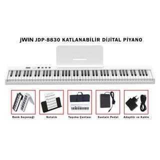 Jwin Jdp-8830 Katlanabilir  Bluetooth + Şarjlı Piyano(Beyaz)