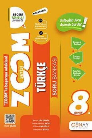 8. Sınıf Zoom Serisi Türkçe Soru Bankası - Kolektif  - Günay Yayıncılık