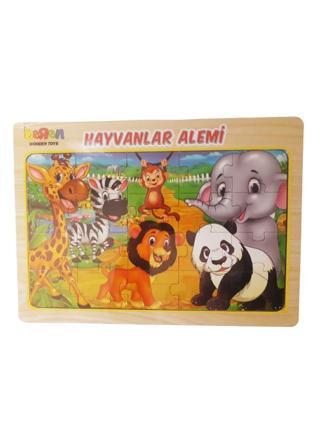 Beren Oyuncak Beren Eğitici Ahşap Puzzle 20 parça Hayvanlar Alemi Safari