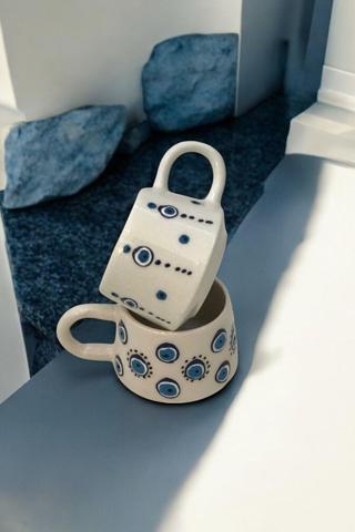 2 adet EL İŞLEMESİ NAZAR BONCUKLU KUPA BARDAK FİNCAN