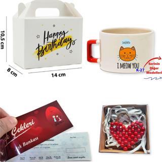 Kedi Tasarımlı Hediye Kutuları, Hediye Setleri, Kedili Kutular K Serisi (100 Model)