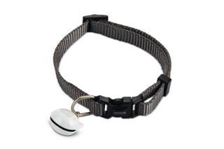 Beeztees Kedi Boyun Tasması, Zilli, Koyu Gri, 20-30cm
