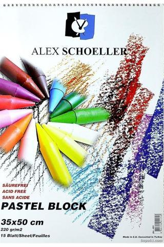 Alex Schoeller Fon Kartonu Pastel Block 15 Yaprak 35x50 220 Gr Spiralli ALx-851