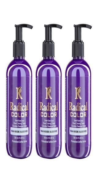 Radical Color NEW 25/Blueberry Amonyaksız Su Bazlı Saç Boyası 250 ML 3 Adet Yaban Mersini