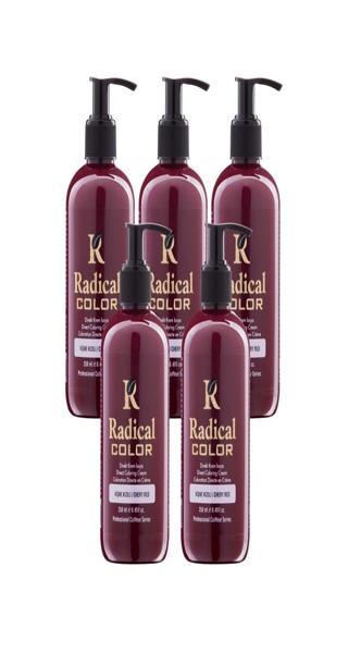 Radical Color NEW 25/Cheryred Amonyaksız Su Bazlı Saç Boyası 250 ML 5 Adet Vişne Kızılı
