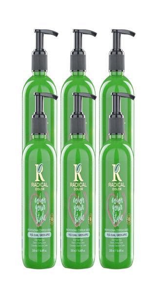 Radical Color NEW 25/Greenapple Amonyaksız Su Bazlı Saç Boyası 250 ML 6 Adet Yeşil Elma