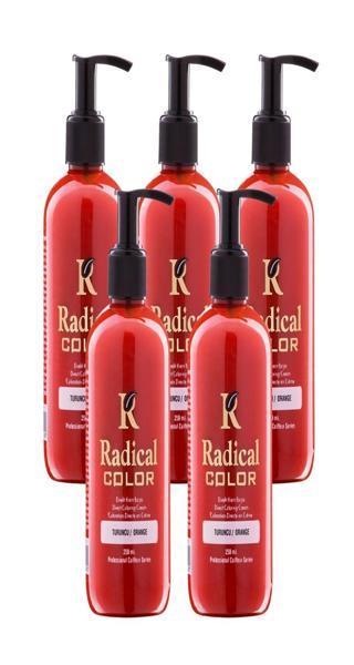 Radical Color NEW 25/Orange Amonyaksız Su Bazlı Saç Boyası 250 ML 5 Adet Turuncu
