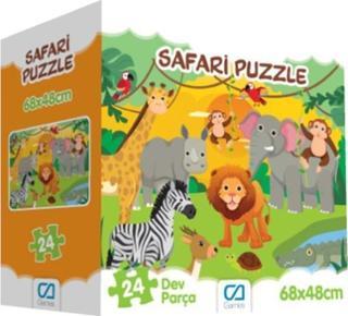 Ca Games 24 Parça Safari Yer Puzzle 5232, Çocuklar İçin Hayvanlı Yer Puzzle