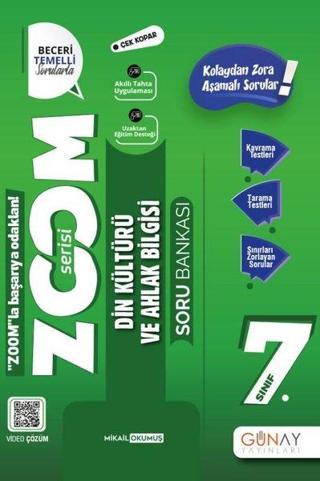7. Sınıf Zoom Serisi Din Kültürü ve Ahlak Bilgisi Soru Bankası - Mikail Okumuş - Günay Yayıncılık