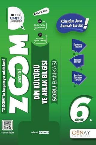 6. Sınıf Zoom Serisi Din Kültürü ve Ahlak Bilgisi Soru Bankası - Mikail Okumuş - Günay Yayıncılık
