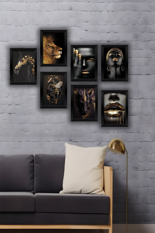 Artavessa 7 Parça Çerçeve Görünümlü Mdf Tablo Seti