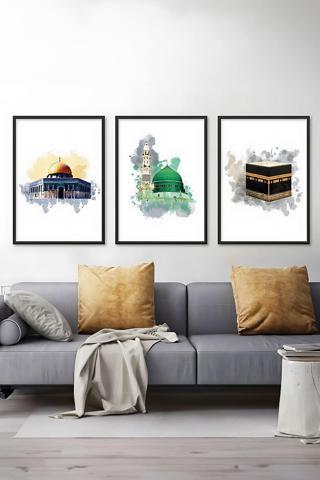 Artavessa 3 Parça Çerçeve Görünümlü Mdf Tablo Seti