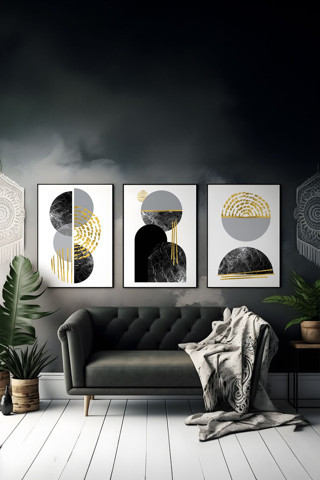 Artavessa 3 Parça Çerçeve Görünümlü Mdf Tablo Seti