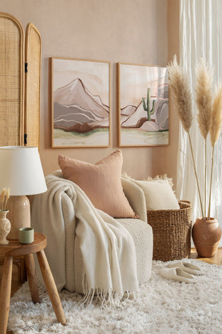 Artavessa 2 Parça Ahşap Çerçeve Görünümlü Mdf Tablo Seti