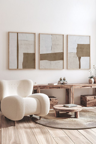 Artavessa Gerçek Ahşap Çerçeveli 3 Parça 3D Poster Tablo Seti - Ersy3Set2