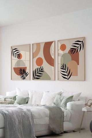 Artavessa Gerçek Ahşap Çerçeveli 3 Parça 3D Poster Tablo Seti - Ersy3Set26