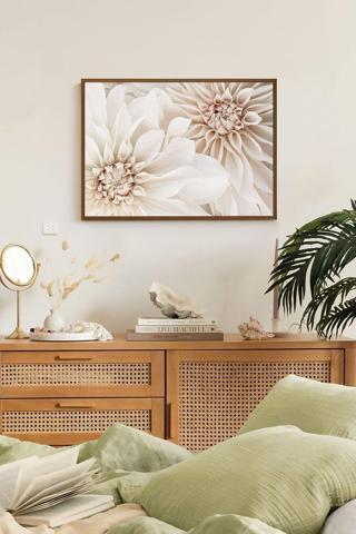 Artavessa Tek Parça Kahverengi Gerçek Ahşap Çerçeveli Tablo Seti - Model 26