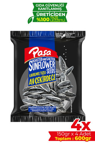 Kavrulmuş Tuzlu Siyah Ay Çekirdeği 150 gr X 4 Adet (600 GR)