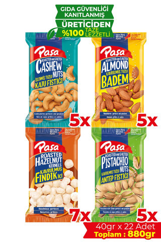 Karışık Kuruyemiş 40 gr X 22 Adet (880 GR)