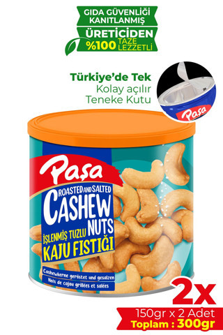 İşlenmiş Kaju Fıstığı Teneke Kutu 150 gr X 2 Adet (300 GR)