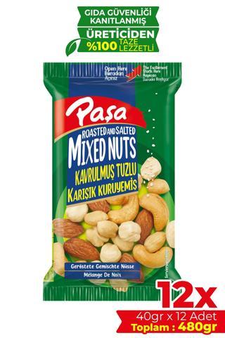 Kavrulmuş Tuzlu Karışık Kuruyemiş 40 gr X 12 Adet (480 GR)