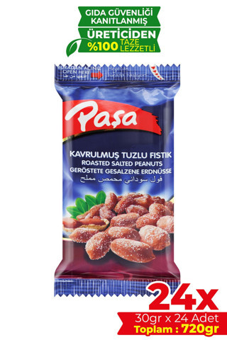 Kavrulmuş Tuzlu Fıstık 30 gr X 24 Adet (720 GR)