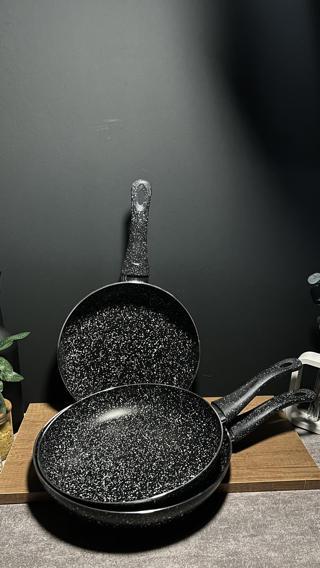 3`LÜ GRANİT TEK KULPLU YANMAZ YAPIŞMAZ TAVA 26-28-30 CM