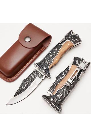 Columbia Işlemeli Kaliteli Model Avcı Komando Çakı Paslanmaz Çelik - 22 Cm