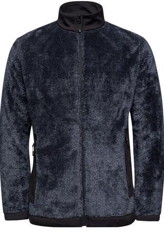 2as San Diago Erkek Tam Fermuarlı Çizgili Polar Siyah