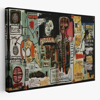 Jean Michel Basquiat Notary Soyut Çizim Dekoratif Kanvas Tablo, Duvar Dekoru 5002