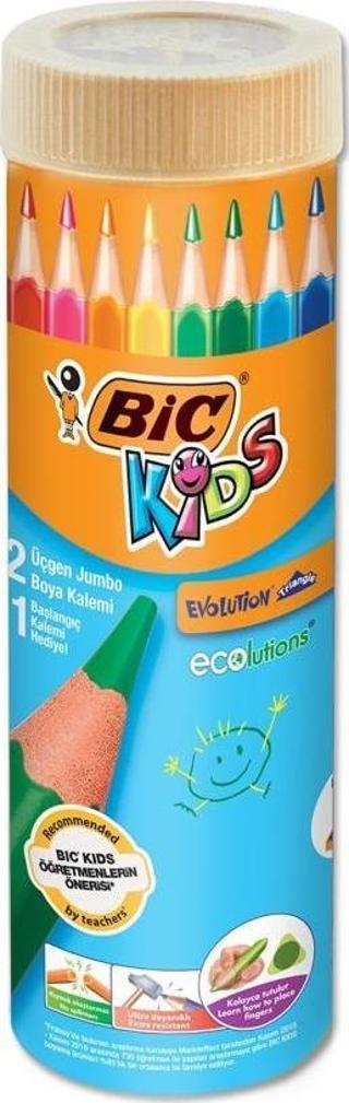 Bic Evolution Üçgen Jumbo Boya Kalemi 12+1 Metal Tüp 958192