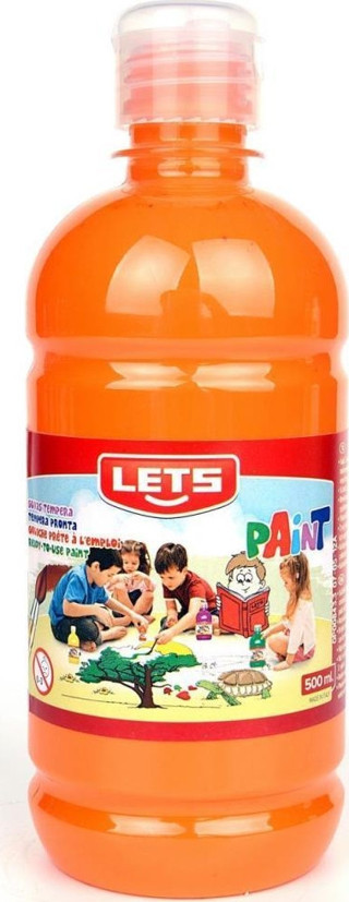 Lets L-5102 Guaj Boya Plastik Şişe Turuncu 500 Ml.