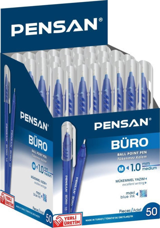 Pensan 2270 Tükenmez Kalem Büro 1 Mm Mavi 50 Li  (1 Paket 50 Adet)