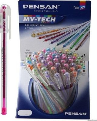 Pensan My-Tech Tükenmez Kalem 8 Değişik Renk 60 Lı (1 Paket 60 Adet)