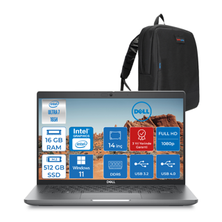 Dell Latitude 5450 Ultra 7-165H Vpro 16GB Ddr5 512GB SSD 14" Fhd WINDOWS11PRO Dizüstü Bilgisayar XCTOL5450EMEA165HW01+ZETTAÇANTA
