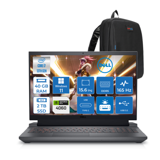 Dell Gaming G15 5530 Intel Core I7 13650HX 40GB Ddr5 2tb SSD Windows 11 Home RTX4060 8gb 140W 15.6" Fhd (1920X1080) 165HZ 3ms 300NİTS Taşınabilir Bilgisayar G155530014UH15 + Zetta Çanta