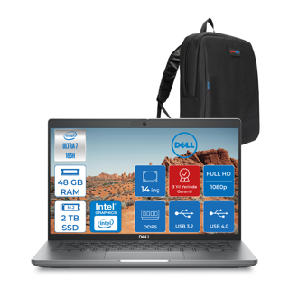 Dell Latitude 5450 Ultra 7-165H Vpro 48GB Ddr5 2tb SSD 14" Fhd Freedos Dizüstü Bilgisayar XCTOL5450EMEA165H19+ZETTAÇANTA