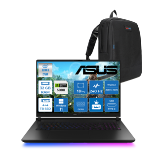 Asus Rog Strix Scar 18 G835LW-SA129 Intel Core Ultra 9 275HX Aı 32GB GB 4tb Ssd+4tb SSD 16GB/RTX5080 Gddr7 175W 18" 2.5k 2560X1600 Wqxga 240Hz 3ms 1200NITS WINDOWS11PRO Laptop WSA129W16+ZETTAÇANTA