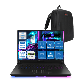 Asus Rog Strix Scar 16 G635LW-RW141 Intel Core Ultra 9 275HX Aı 32GB GB 4tb Ssd+4tb SSD 16GB/RTX5080 Gddr7 175W 16" 2.5k (2560X1600,WQXGA) 240Hz 3ms 1200NITS Freedos Laptop WSA141F16+ZETTAÇANTA
