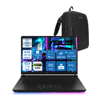 Asus Rog Strix Scar 16 G635LW-RW141 Intel Core Ultra 9 275HX Aı 48GB GB 1tb SSD 16GB/RTX5080 Gddr7 175W 16" 2.5k (2560X1600,WQXGA) 240Hz 3ms 1200NITS Windows 11 Home Laptop WSA141H19+ZETTAÇANTA