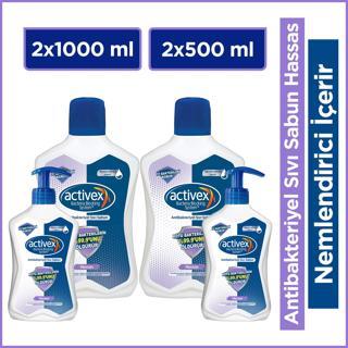 Activex Sıvı Sabun Hassas 2x1 LT + 2x500 Ml