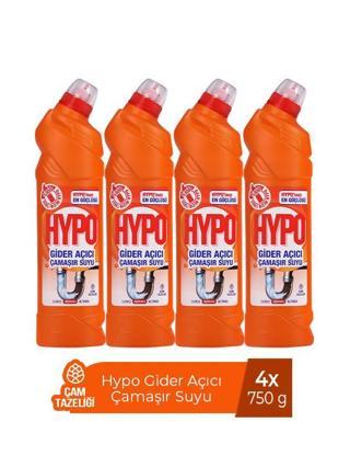HYPO GİDER AÇICI ÇAMAŞIR SUYU ÇAM TAZELİĞİ 750 GR x 4 ADET