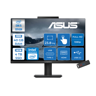 Asus Expertcenter E5 Intel Core I5 1340P 40GB Ddr4 4tb SSD Intel UHD Graphics 23.8" Fhd 250NITS IPS WIN11HOME Dokunmatik All In One Bilgisayar DE5402WVATH16 + Zettausbbellek