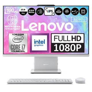 Lenovo Ideacentre Aıo 24IRH9 Intel Core I7-13620H Ddr5 64GB 4tb SSD Intel UHD Graphics 23.8 Fhd IPS Windows 11 Home Beyaz All In One Bilgisayar F0HN0056TRF161 + Zetta Flash Bellek