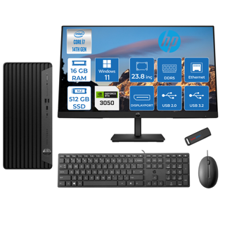 Hp Pro Tower 400 G9 Intel Core I7 14700 16GB Ddr5 512GB SSD 23.8" Fhd Windows 11 Home Nvidia RTX3050-6GB Masaüstü Bilgisayar 235V5M2ESRTX3050H07 + Zetta USB Bellek