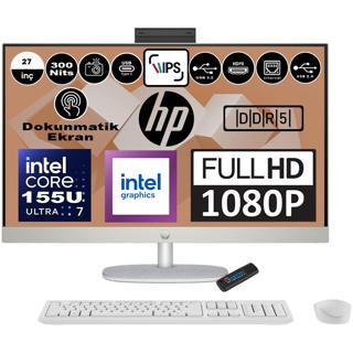 Hp 27-CR1021NT Intel Core Ultra 7 155U 16GB Ddr5 2tb SSD Freedos Intel® Aı Boost 27 Inç Dokunmatik IPS Fullhd All In One Bilgisayar 9W334EAF03+ Zetta Flash Bellek