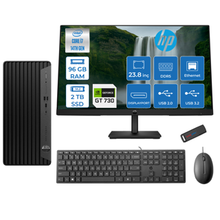 Hp Pro Tower 400 G9 Intel Core I7 14700 96GB Ddr5 2tb SSD 23.8" Fhd Freedos Nvidia GT730-4GB Masaüstü Bilgisayar 235V5M2ESGT730F04 + Zetta USB Bellek